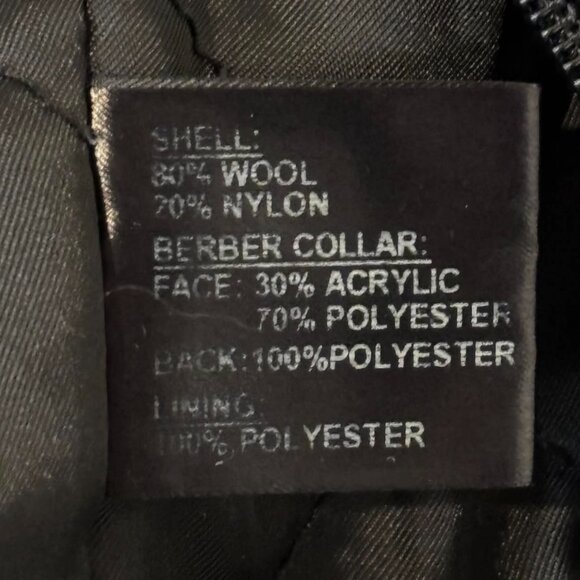 Women's Small wool-blend hooded charcoal gray peacoat w/ toggle buttons - Picture 10 of 11